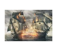 75x50cm/1000pcs Jigsaw Puzzle for Adults Pirate Ship Battle in Stormy Seas Puzzle for Adults Fun Games Staycation Kill Time Birthday And Unique Gifts 75x50cm/1000pcs