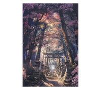 75x50cm/1000pcs Jigsaw Puzzle for Adults Sacred Sakura Shrine Path Jigsaw Puzzle Family Games A Work of Art Unique Gifts for Birthday And Christmas 75x50cm/1000pcs