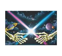 75x50cm/1000pcs Jigsaw Puzzle for Adults Skeletons Dueling Lightsabers in Space Puzzle for Adults Fun Games Staycation Kill Time Birthday And Unique Gifts 75x50cm/1000pcs