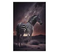 75x50cm/1000pcs Jigsaw Puzzle for Adults Zebra Under Milky Way Puzzle for Adults Family Game Difficult Challenge Parent-child Interaction 75x50cm/1000pcs