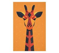75x50cm/1000pcs Jigsaw Puzzle for Teenagerss Colorful Giraffe Vector Portrait on Bright Orange Jigsaws for Adults Family Games Hand Speed Race Fun Activities at Home 75x50cm/1000pcs