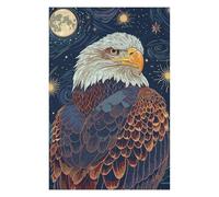 75x50cm/1000pcs Jigsaw Puzzle for Teenagerss Eagle in Starry Night Sky Illustration Jigsaws for Adults Fun Games Birthday Present Unique Birthday And Xmas Gifts 75x50cm/1000pcs