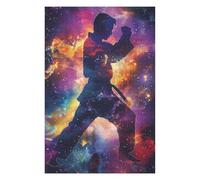 75x50cm/1000pcs Jigsaw Puzzle for Teenagerss Karate Galaxy Silhouette Jigsaws for Adults Fun Games Birthday Present Unique Birthday And Xmas Gifts 75x50cm/1000pcs