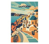 75x50cm/1000pcs Jigsaw Puzzle for Teenagerss Santorini Sunlit Domes Adult Jigsaw Hands-on Game Analysis And Logic Christmas Birthday Gifts 75x50cm/1000pcs