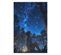 75x50cm/1000pcs Jigsaw Puzzle for Teenagerss Starry Night Contemplation Jigsaw Puzzle Toy Wall Decor Analysis And Logic Fun at Home Activities, 75x50cm/1000pcs