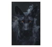 75x50cm/1000pcs Jigsaw Puzzles- African Wild Dog in Smoke Jigsaws for Adults Brain Teaser Game Precision Cutting Deal As Gifts for The Whole Family 75x50cm/1000pcs
