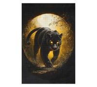 75x50cm/1000pcs Jigsaw Puzzles- Black Panther with Glowing Eyes Jigsaws for Adults Brain Teaser Game Precision Cutting Deal As Gifts for The Whole Family 75x50cm/1000pcs