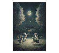 75x50cm/1000pcs Jigsaw Puzzles Cats Playing Badminton Puzzle for Adults Relaxing Games Precision Cutting Unique Birthday And Xmas Gifts 75x50cm/1000pcs