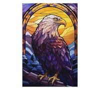 75x50cm/1000pcs Jigsaw Puzzles- Eagle Stained Glass Jigsaws for Adults Brain Teaser Game Precision Cutting Deal As Gifts for The Whole Family 75x50cm/1000pcs