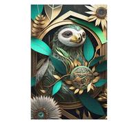 75x50cm/1000pcs Jigsaw Puzzles for Adults Abstract Flowers Sloth Jigsaw Puzzle Hands-on Game Wall Art Unique Gifts for Birthday And Christmas 75x50cm/1000pcs