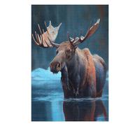 75x50cm/1000pcs Jigsaw Puzzles for Adults Arctic Moose Oil Paint Puzzles for Adults Hands-on Game Perfect Decoration Unique Gifts for Birthday And Christmas 75x50cm/1000pcs