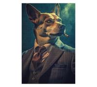 75x50cm/1000pcs Jigsaw Puzzles for Adults Bad Boy Dog in Suit Puzzles for Adults Hands-on Game Perfect Decoration Unique Gifts for Birthday And Christmas 75x50cm/1000pcs