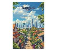 75x50cm/1000pcs Jigsaw Puzzles for Adults Bangkok Cityscape Jigsaw Puzzle Hands-on Game Wall Art Unique Gifts for Birthday And Christmas 75x50cm/1000pcs