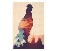 75x50cm/1000pcs Jigsaw Puzzles for Adults Chicken Silhouette Puzzle for Adults Brain Teaser Game Presents for Women Parent-child Interaction 75x50cm/1000pcs