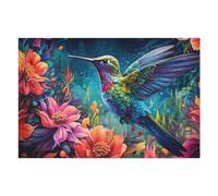 75x50cm/1000pcs Jigsaw Puzzles for Adults Colorful Hummingbird Amidst Blooming Flowers Jigsaw for Adults Relax Games For Family Fun for Is Ideal As A Gift 75x50cm/1000pcs