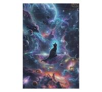 75x50cm/1000pcs Jigsaw Puzzles for Adults Cosmic Cat on Magic Carpet Adult Jigsaw Puzzle Hands-on Game Enhance Memory Birthday And Unique Gifts 75x50cm/1000pcs