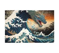 75x50cm/1000pcs Jigsaw Puzzles for Adults Dragon Wave A Mythical Storm Jigsaw for Adults Relax Games For Family Fun for Is Ideal As A Gift 75x50cm/1000pcs