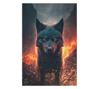 75x50cm/1000pcs Jigsaw Puzzles for Adults Fiery Wolf Portrait -5 Jigsaw Puzzle Hands-on Game Wall Art Unique Gifts for Birthday And Christmas 75x50cm/1000pcs