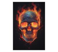 75x50cm/1000pcs Jigsaw Puzzles for Adults Fire Skull Puzzle for Adults Brain Teaser Game Presents for Women Parent-child Interaction 75x50cm/1000pcs