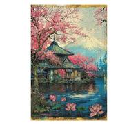 75x50cm/1000pcs Jigsaw Puzzles for Adults Fuji’s Sacred Bloom Retro Art Jigsaw Puzzle Hands-on Game Wall Art Unique Gifts for Birthday And Christmas 75x50cm/1000pcs