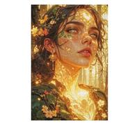 75x50cm/1000pcs Jigsaw Puzzles for Adults Golden Forest Nymph Portrait Jigsaw Puzzle Hands-on Game Wall Art Unique Gifts for Birthday And Christmas 75x50cm/1000pcs