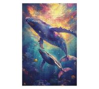 75x50cm/1000pcs Jigsaw Puzzles for Adults Humpback Whales Underwater Puzzles for Adults Family Games Wall Decoration Parent-child Interaction 75x50cm/1000pcs