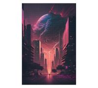 75x50cm/1000pcs Jigsaw Puzzles for Adults Jigsaw Dystopian Cityscape Neon Dreams -1 Puzzles for Adults Brain Teaser Game Wall Art Christmas Birthday Gifts 75x50cm/1000pcs