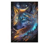 75x50cm/1000pcs Jigsaw Puzzles for Adults Jigsaw Galactic Wolf Portrait -11 Puzzle for Adults Toy Wall Decor Difficult Challenge Christmas Birthday Gifts 75x50cm/1000pcs