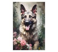 75x50cm/1000pcs Jigsaw Puzzles for Adults Jigsaw German Shepherd Flowers Adult Jigsaw Toy Wall Decor Analysis And Logic Fun Activities at Home 75x50cm/1000pcs