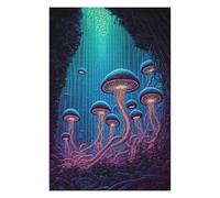 75x50cm/1000pcs Jigsaw Puzzles for Adults Jigsaw Glowing Forest Mushrooms-3 Adult Puzzles Relaxing Games A Work of Art Fun at Home Activities, 75x50cm/1000pcs