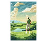75x50cm/1000pcs Jigsaw Puzzles for Adults Jigsaw Golf Golfer Adult Jigsaw Toy Wall Decor Analysis And Logic Fun Activities at Home 75x50cm/1000pcs