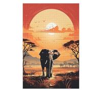 75x50cm/1000pcs Jigsaw Puzzles for Adults Jigsaw Hot Sunset Elephant Puzzles for Adults Brain Teaser Game Wall Art Christmas Birthday Gifts 75x50cm/1000pcs
