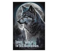 75x50cm/1000pcs Jigsaw Puzzles for Adults Jigsaw Lone Wolf in The Shadows Puzzles for Adults Brain Teaser Game Wall Art Christmas Birthday Gifts 75x50cm/1000pcs