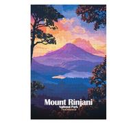 75x50cm/1000pcs Jigsaw Puzzles for Adults Jigsaw Mount Rinjani National Park, Indonesia Puzzles for Adults Brain Teaser Game Wall Art Christmas Birthday Gifts 75x50cm/1000pcs