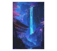 75x50cm/1000pcs Jigsaw Puzzles for Adults Jigsaw Neon Sakura Waterfall Art Puzzles for Adults Brain Teaser Game Wall Art Christmas Birthday Gifts 75x50cm/1000pcs
