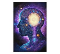 75x50cm/1000pcs Jigsaw Puzzles for Adults Jigsaw Neural Harmony Cosmic Mind Illustration Puzzle for Adults Toy Wall Decor Difficult Challenge Christmas Birthday Gifts 75x50cm/1000pcs