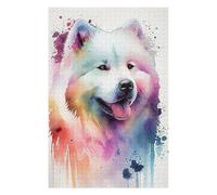 75x50cm/1000pcs Jigsaw Puzzles for Adults Jigsaw Samoyed Watercolor Puzzles for Adults DIY Toys Improve Memory Christmas Birthday Gifts 75x50cm/1000pcs