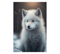75x50cm/1000pcs Jigsaw Puzzles for Adults Jigsaw Snowy Wolf Pup in Winter Wonderland Jigsaw for Adults Family Game But Fun And Humorous Fun Activities at Home 75x50cm/1000pcs