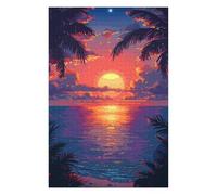 75x50cm/1000pcs Jigsaw Puzzles for Adults Jigsaw Sunset Beach Pixel Art Puzzles for Adults DIY Toys Improve Memory Christmas Birthday Gifts 75x50cm/1000pcs