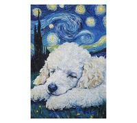 75x50cm/1000pcs Jigsaw Puzzles for Adults Jigsaw White Poodle Puppy Sleeping Puzzles for Adults DIY Toys Improve Memory Christmas Birthday Gifts 75x50cm/1000pcs