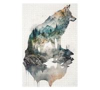 75x50cm/1000pcs Jigsaw Puzzles for Adults Jigsaw Wolf Watercolors Puzzles for Adults DIY Toys Improve Memory Christmas Birthday Gifts 75x50cm/1000pcs
