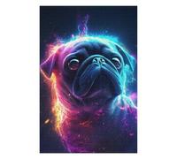 75x50cm/1000pcs Jigsaw Puzzles for Adults Neon Pug Portrait -1 Puzzle for Adults Relax Games Hand Speed Race Difficult And Challenge 75x50cm/1000pcs