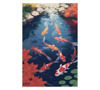 75x50cm/1000pcs Jigsaw Puzzles for Adults Pond Koi Fish Aesthetic Puzzle for Adults Brain Teaser Game Presents for Women Parent-child Interaction 75x50cm/1000pcs