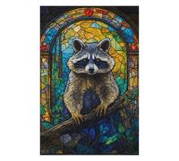 75x50cm/1000pcs Jigsaw Puzzles for Adults Raccoon Abstract Stained G Puzzle for Adults Brain Teaser Game Presents for Women Parent-child Interaction 75x50cm/1000pcs