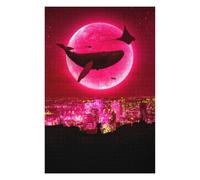 75x50cm/1000pcs Jigsaw Puzzles for Adults Red Moon High Tide Jigsaw for Adults Family Game Precision Cutting Birthday And Unique Gifts 75x50cm/1000pcs