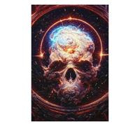 75x50cm/1000pcs Jigsaw Puzzles for Adults Skull in Flames Cosmic Artwork Puzzle for Adults Relax Games Hand Speed Race Difficult And Challenge 75x50cm/1000pcs