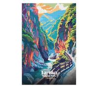 75x50cm/1000pcs Jigsaw Puzzles for Adults Taroko National Park Taiwan Illustration Jigsaw for Adults Family Games Presents for Women Parent-child Interaction 75x50cm/1000pcs