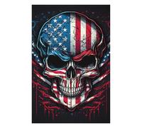 75x50cm/1000pcs Jigsaw Puzzles for Adults Teenagerss American Flag Skull Artwork-4 Puzzle for Adults Relax Games Difficult Challenge Parent-child Interaction 75x50cm/1000pcs