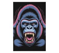 75x50cm/1000pcs Jigsaw Puzzles for Adults Teenagerss Angry Gorilla Illustration Jigsaws for Adults Toy Wall Decor Pattern Assembly Difficult And Challenge 75x50cm/1000pcs