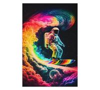 75x50cm/1000pcs Jigsaw Puzzles for Adults Teenagerss Astronaut Surfing Rainbow Wave -3 Puzzles for Adults Family Game Difficult Challenge for Is Ideal As A Gift 75x50cm/1000pcs